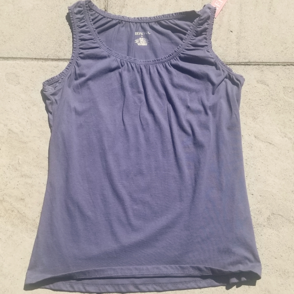 Womens Sleeveless Tank with Ruffle Detail